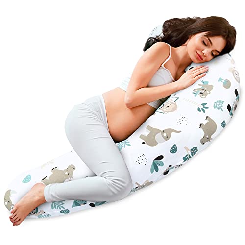 Totsy Baby Seitenschläferkissen 190 cm Komfortkissen Baumwolle - Schlafkissen mit Bezug Seitenschläfer Kissen Body Pillow Seitenschlafkissen mit Reißverschluss Afrika von Totsy Baby