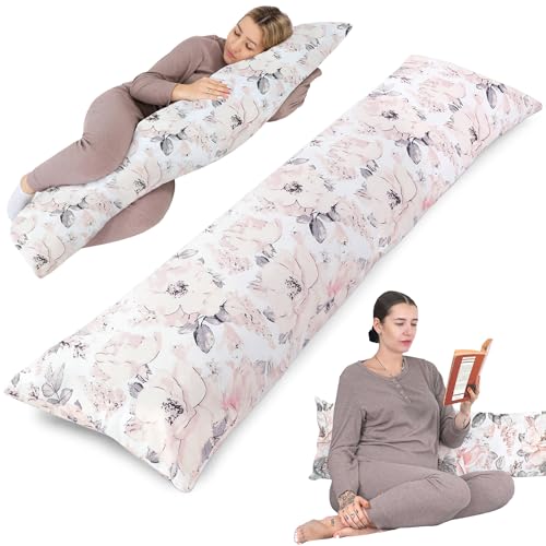 Seitenschläferkissen Schwangerschaftskissen Stillkissen 40 x 145 cm mit bezug Lagerungskissen, Kissen für Frauen und Seitenschläfer, Baby Pregnancy Pillow XXL 40x145 von Totsy Baby