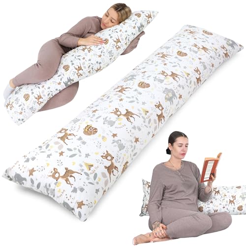 Seitenschläferkissen Schwangerschaftskissen Stillkissen 40 x 145 cm mit bezug Lagerungskissen, Kissen für Frauen und Seitenschläfer, Baby Pregnancy Pillow XXL 40x145 von Totsy Baby