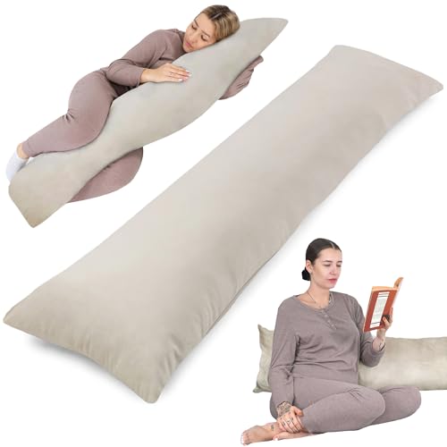 Seitenschläferkissen Schwangerschaftskissen Stillkissen 40 x 145 cm mit bezug Lagerungskissen, Kissen für Frauen und Seitenschläfer, Baby Pregnancy Pillow XXL 40x145 von Totsy Baby