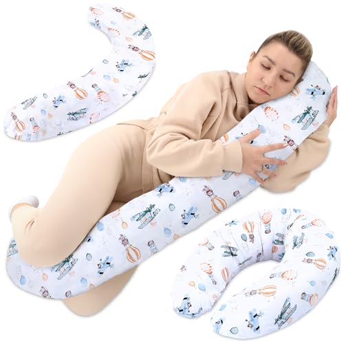 Totsy Baby Stillkissen XXL Seitenschläferkissen Schwangerschaftskissen Lagerungskissen - Baumwolle Pregnancy Pillow Erwachsene - 190 cm Luftballons von Totsy Baby