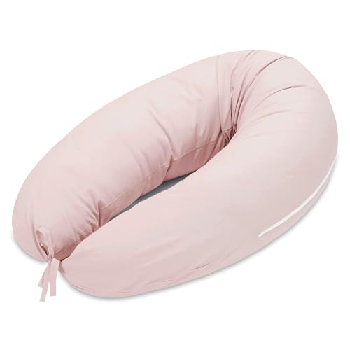 Totsy Baby Bezug für Seitenschläferkissen 190 cm mit Schnüren - Kissenbezug mit Reißverschluss Komfortkissenbezug für Body Pillow Schmutziges Rosa von Totsy Baby