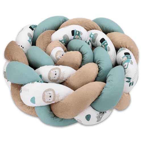 Totsy Baby Kuschelkissen Kinder Kissen Deko 200 cm - flauschig Dekokissen Kinderzimmer Kinderkissen Zierkissen geflochten Baumwolle Minky Afrika Blau von Totsy Baby