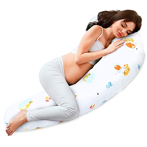 Totsy Baby Seitenschläferkissen 190 cm Komfortkissen Baumwolle - Schlafkissen mit Bezug Seitenschläfer Kissen Body Pillow Seitenschlafkissen mit Reißverschluss Teddybären von Totsy Baby