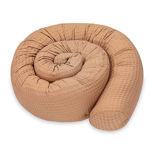 Totsy Baby Seitenschläferkissen Bettschlange Body Pillow 150 cm Baumwolle - Kopfkissen lang Bettrolle Schlafkissen Nackenrolle Kissen Oeko-Tex Braun von Totsy Baby