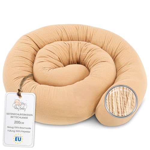 Totsy Baby Seitenschläferkissen Musselin Bettschlange Body Pillow 200 cm Baumwolle - Kopfkissen lang Bettrolle Schlafkissen Nackenrolle Beige Musselin Totsy Baby Seitenschläferkissen Musselin Bettschlange Body Pillow 200 cm Baumwolle - Kopfkissen lang Bettrolle Schlafkissen Nackenrolle Beige Musselin von Totsy Baby
