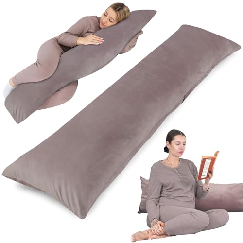 Seitenschläferkissen Schwangerschaftskissen Stillkissen 40 x 145 cm mit bezug Lagerungskissen, Kissen für Frauen und Seitenschläfer, Baby Pregnancy Pillow XXL 40x145 von Totsy Baby