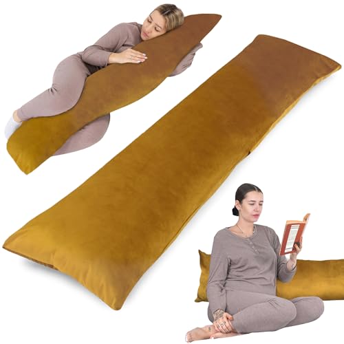 Totsy Baby Seitenschläferkissen mit Bezug Velvet 40 x 145 cm - Komfortkissen Schlafkissen Seitenschläfer Body Pillow Seitenschlafkissen Senf Totsy Baby Seitenschläferkissen mit Bezug Velvet 40 x 145 cm - Komfortkissen Schlafkissen Seitenschläfer Body Pillow Seitenschlafkissen Senf von Totsy Baby