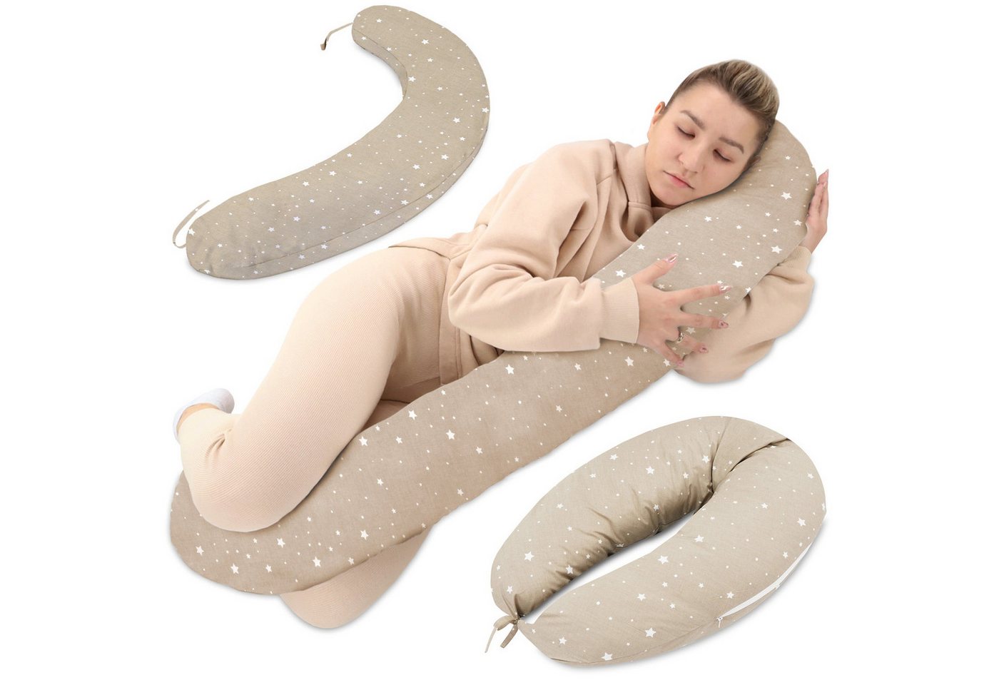 Totsy Baby Stillkissen Stillkissen XXL 190 cm Beige mit Sternen Totsy Baby Stillkissen Stillkissen XXL 190 cm Beige mit Sternen von Totsy Baby