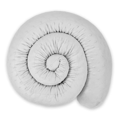 Totsy Baby Zugluftstopper für Türen und Fenster Stopper Türdichtung 400 cm Seitenschläferkissen Umrandung oder Tür Luftzugstopper Schalldämmung Windstopper Türluftstopper Minky Hellgrau von Totsy Baby