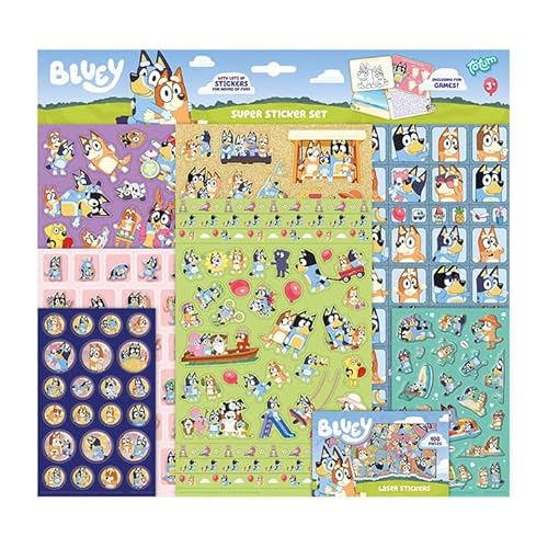 Bluey Sticker Totum XL Super Sticker Set 7 Stickerbögen inkl. metallic und 3D Puffy... Bluey Sticker Totum XL Super Sticker Set 7 Stickerbögen inkl. metallic und 3D Puffy... von Totum