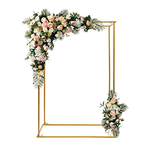 TouSuaRSi 180x120x60cm Gold Hochzeitsbogen Requisiten Bogen 22mm Runde Röhre Hintergrund Geburtstag Hochzeitsbogen Blumen Bogen Blumenrahmen Metall Quadrat Hochzeit Dekorative für Party Hintergrund von TouSuaRSi