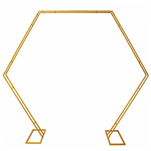 TouSuaRSi 2,5x2,2M Hexagon Hochzeitsbogen Metall Ballon Bogen Gold Stand Hochzeit Blumen Dekor für Party, Wedding, Zeremonie, Geburtstag, Hochzeit, Abschlussfeier, Rahmendekoration Hintergrund Ständer von TouSuaRSi