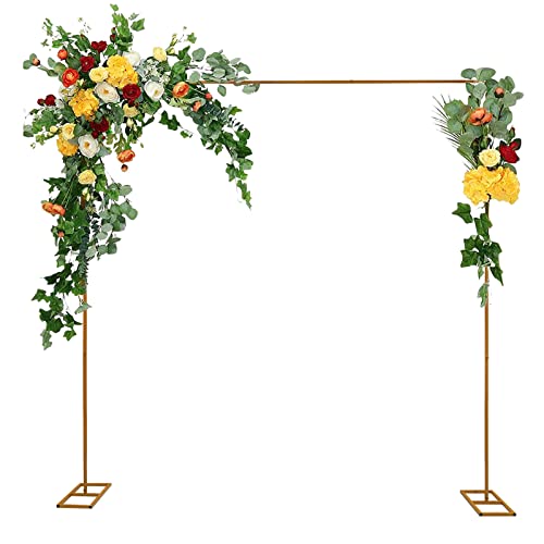 TouSuaRSi 3M x 3M Metall Bogengestell Quadrat Hochzeitsbogen Blumenbogen Dekor Eisen Party Blumenregal Türständer Hintergrund Hochzeit Bogen Wedding Arch für Wedding, Party, Garten, Hochzeit, Gelb von TouSuaRSi