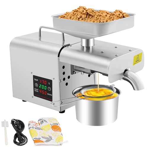 TouSuaRSi Edelstahl Ölpresse Kaltpressung Öl Pressmaschine Elektrische ÖLmüHle Oil Press Machine für die Meisten Ölpflanzen mit Einem Ölgehalt von über 25%, wie Erdnusskerne 220V 610W TouSuaRSi Edelstahl Ölpresse Kaltpressung Öl Pressmaschine Elektrische ÖLmüHle Oil Press Machine für die Meisten Ölpflanzen mit Einem Ölgehalt von über 25%, wie Erdnusskerne 220V 610W von TouSuaRSi