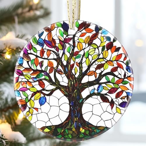 3,5 Zoll Keramik Weihnachtsbaum Ornament Baum des Lebens Weihnachtsschmuck Erbstück Andenken Geschenk Austausch Geschenkidee Kugel Geschenk 3,5 Zoll Keramik Weihnachtsbaum Ornament Baum des Lebens Weihnachtsschmuck Erbstück Andenken Geschenk Austausch Geschenkidee Kugel Geschenk von Touber