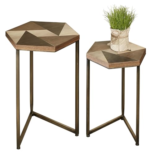 Hiram Moderne Satztische, Braun und Bronzetöne, 2er Set Hiram Moderne Satztische, Braun und Bronzetöne, 2er Set von Touch of Class