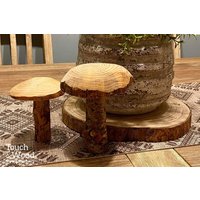 Recycelte Nachhaltige Holzpilze | 2Er Set Pilze Kunst Aus Israel Rasen Ornament Display Weihnachtsdekor von TouchAndWood