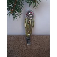 Alter Goldener Kosmonaut Der Sowjetunion. Entzückender Astronaut Kommunistin. Vintage-Weihnachtsbaum-Glasanhänger von TouchTheOld