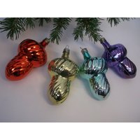 Entzückende Bunte Pilze. Bunte Retro Weihnachtsbaum Glasschmuck von TouchTheOld