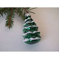 Entzückender Weihnachtsbaum Mit Schnee. Weihnachtsschmuck. Handgemachte Verzierung. Dekoration Aus Glas von TouchTheOld