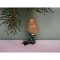 Entzückendes Süßes Küken. Eingebettet. Vintage Weihnachtsbaum Glas Ornament von TouchTheOld