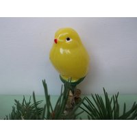 Gelbes Küken. Entzückendes Vintage-Weihnachtsbaum-Glasanhänger von TouchTheOld