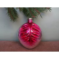Kunterbuntes Baumblatt. Großes Auffallende Verzierung. Vintage-Weihnachtsbaum-Glasanhänger Kunterbuntes Baumblatt. Großes Auffallende Verzierung. Vintage-Weihnachtsbaum-Glasanhänger von TouchTheOld