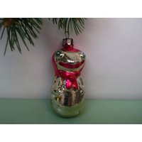 Märchen-Frosch Im Schal. Kröte Vintage-Weihnachtsbaum-Glasanhänger von TouchTheOld