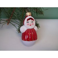 Rotes Roly-Poly Ornament. Puppe. Handgemachte Verzierung. Weihnachtsbaum Dekoration Aus Glas von TouchTheOld