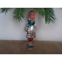 Rotkäppchen Mit Korb. Für Gute Laune. Vintage-Weihnachtsbaum-Glasanhänger von TouchTheOld