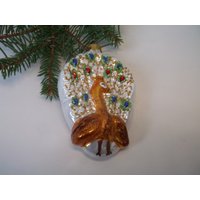 Weihnachtlicher Feuervogel. Handgemachte Weihnachtsbaum Dekoration Aus Glas von TouchTheOld