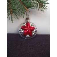 Weihnachtsfünfzackiger Stern. Zauberhafter Schmuck. Vintage Weihnachtsbaum Dekoration Aus Glas Weihnachtsfünfzackiger Stern. Zauberhafter Schmuck. Vintage Weihnachtsbaum Dekoration Aus Glas von TouchTheOld