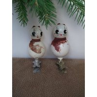 Weißes Roly-Poly. Winter Weihnachten Ornamente. Roly-Poly Vintage Weihnachtsbaum Glasschmuck Weißes Roly-Poly. Winter Weihnachten Ornamente. Roly-Poly Vintage Weihnachtsbaum Glasschmuck von TouchTheOld
