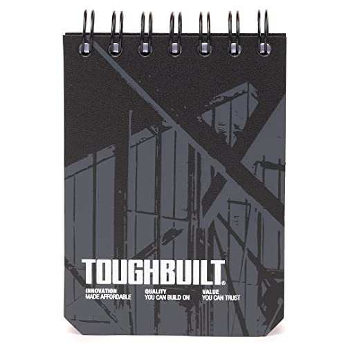 ToughBuilt – Notizblock für den Schnellzugriff mit strapazierfähiger Spiralbindung, Kunststoffdeckblatt, Funktionspapier, robuste Ausführung für die Baustelle – (3er-Pack) (TB-56-S-3-DE) von ToughBuilt