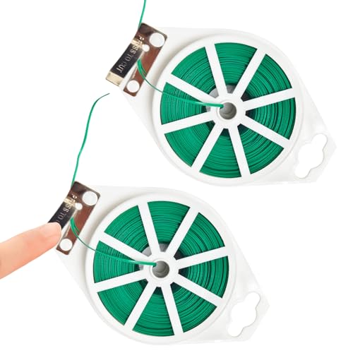 Garden Tie, Pflanzendraht Bindedraht, 2 Roll Bindedraht with Cutter, 100M Garten Draht Pflanzen Krawatten, Gartendraht Bindern, Pflanzendraht, für Gartenarbeit, Blumenarrangement, DIY Craft Projects von Toulifly