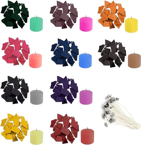 Kerzenfarben, 10 Farben Gießfarbstoff für Kerzen, Soja-Kerzenwachs zum Färben, Herstellungsfarbe für Sojawachs, Bienenwachs, Palmwachs DIY Mit 20 Dochten Kerzenfarben, 10 Farben Gießfarbstoff für Kerzen, Soja-Kerzenwachs zum Färben, Herstellungsfarbe für Sojawachs, Bienenwachs, Palmwachs DIY Mit 20 Dochten von Lulizzie