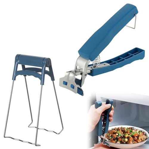 Schüssel Gripper Clip,Retriever Zange,2 Stücke SchüSsel Clip Greifer,Anti-Hot Clamp Greifer,Zange Edelstahl Rutschfeste,Anti-Hot Dish Gripper,Verbrühschutzclip für Moving Plate Tray Topf von Toulifly