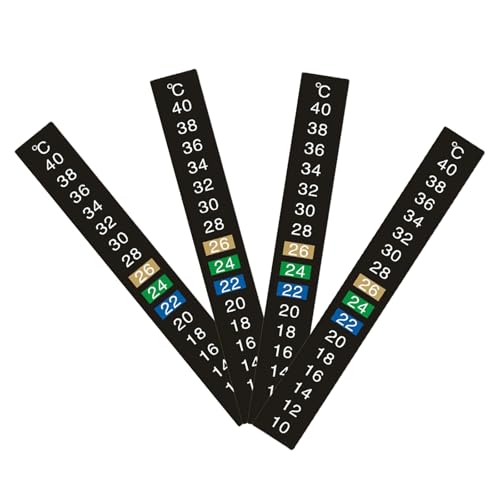 4 Stück Wassertemperatur-Aufkleber, Selbstklebendes Aquarium-Thermometer Streifen, 10-40 ℃ Digitales Thermometer Aufkleber, Aquarium Temperatur Messgerät, für Haus Fisch Tank und Aquarium 4 Stück Wassertemperatur-Aufkleber, Selbstklebendes Aquarium-Thermometer Streifen, 10-40 ℃ Digitales Thermometer Aufkleber, Aquarium Temperatur Messgerät, für Haus Fisch Tank und Aquarium von Toulifly
