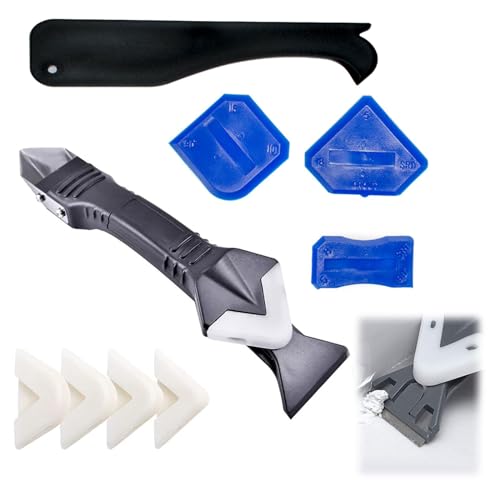 Silikonentferner Werkzeug Set, Multifunktional Silikonabzieher Fugenabzieher Caulking Tool, Silikon Abzieher Fugen Fugenwerkzeug Silikonentferner für Küche Bad Boden Spüle von Toulifly