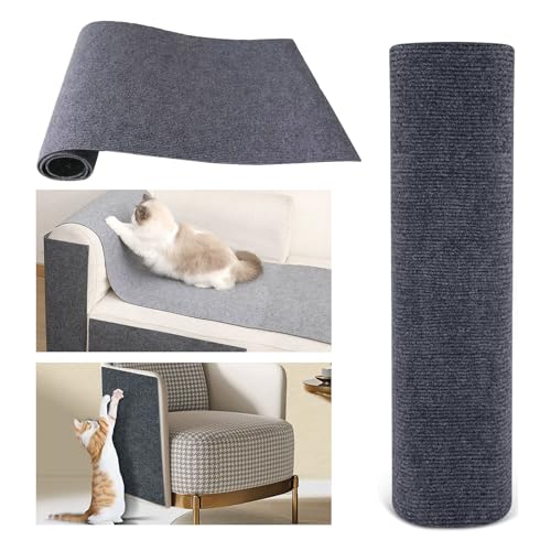 Selbstklebende Katzenkratzmatte, DIY-Katzenkratzbrett (grau, 200 x 40 cm), Katzenkratzschutzfolie, Katzen-Sofa, Katzenkratzmatte, Sofaschutzmatte von Toumdafine