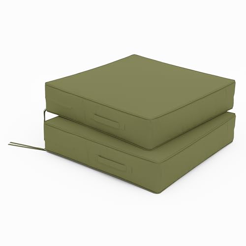 Tounosnt Terrassenstuhlkissen, wasserdicht, Outdoor-Sitzkissen für Terrassenmöbel, Outdoor-Sofa, Couch-Pads mit Bändern und Griff, Hellgrün, 61 x 61 x 12 cm, 2 Stück Tounosnt Terrassenstuhlkissen, wasserdicht, Outdoor-Sitzkissen für Terrassenmöbel, Outdoor-Sofa, Couch-Pads mit Bändern und Griff, Hellgrün, 61 x 61 x 12 cm, 2 Stück von Tounosnt