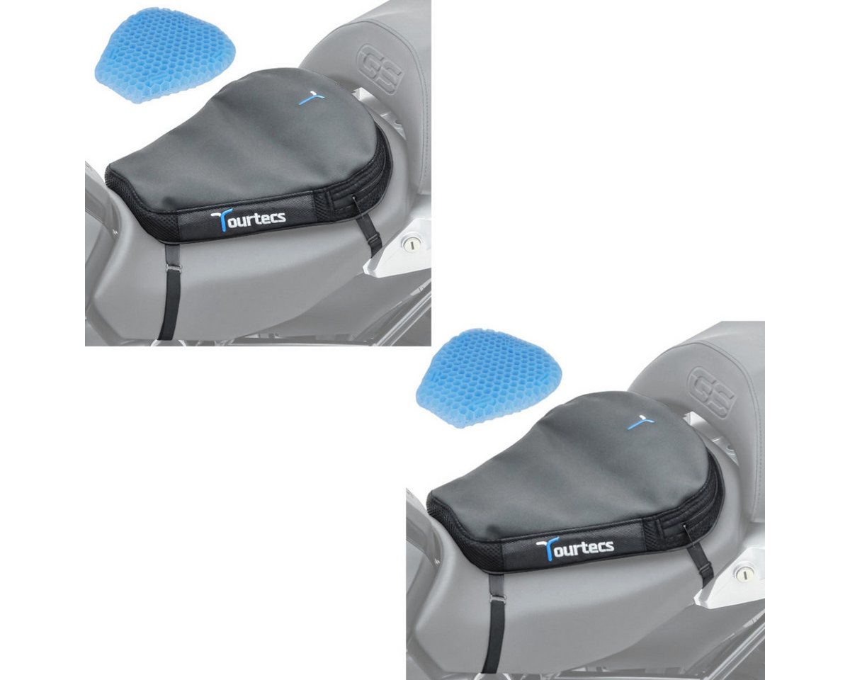 Tourtecs Sitzbank 2x Motorrad Sitzkissen TPE Gel # M Sitzbank Gelkissen Spar-Set von Tourtecs