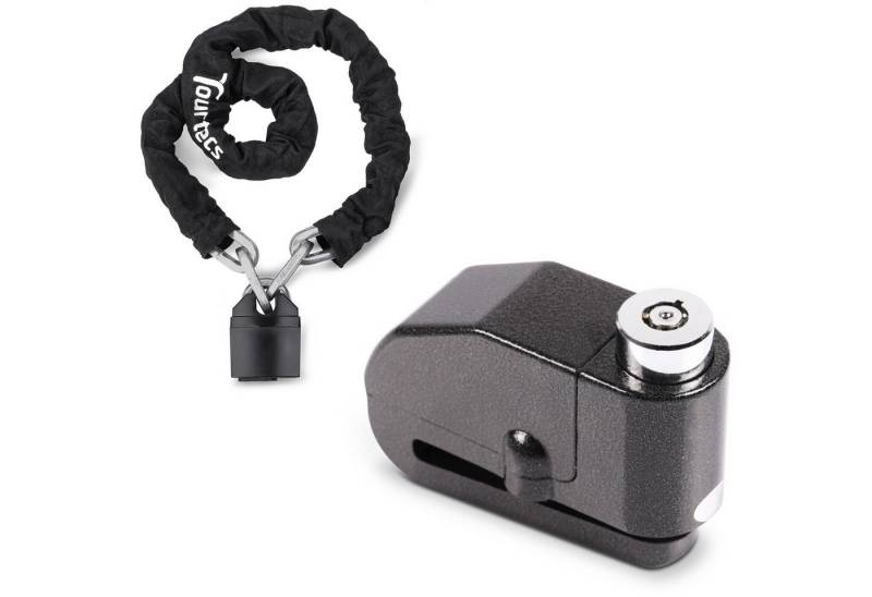 Tourtecs Sitzbank Set: Kettenschloss KS1 1,15m + Bremsscheibenschloss Alarm 120dB von Tourtecs