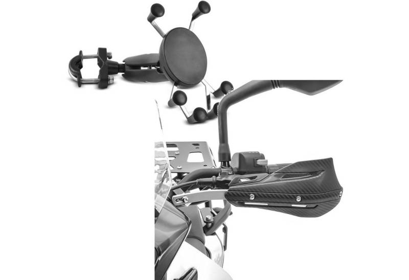 Tourtecs Sitzbank Set: Smartphonehalter SH8 + Handprotektoren Enduro XD4 Handschützer von Tourtecs