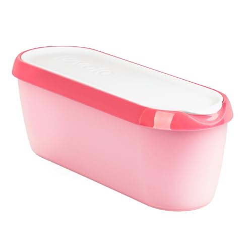 Tovolo Glide-A-Scoop Wiederverwendbare Eiswanne Flamingo - Luftdichter BPA-freier Eisbehälter für hausgemachtes Eis, kompakte Gefrieraufbewahrung, spülmaschinenfest (1,5 Quart) von Tovolo