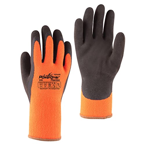 TOWA PowerGrab Thermo orange mit MicroFinish®, Größe 9, 1 Paar von Towa