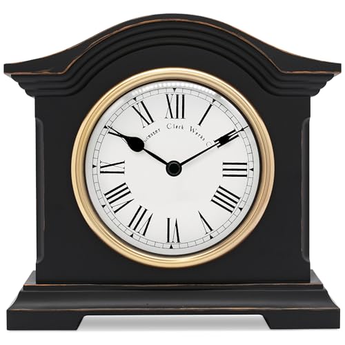 Towcester Clock Works Co. Acctim 33283 Falkenburg Kaminuhr, Schwarz von Acctim