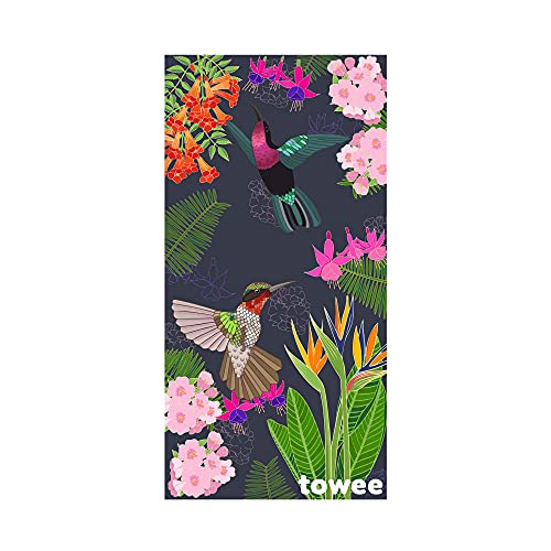 Towee praktische mikrofaser Handtücher - Schnelltrocknendes Microfaserhandtuch - Mikrofaser Reisehandtuch mit Motiv - Perfektes Strandhandtuch für Fitness und Outdoor, 80 x 160 cm (Floral) von Towee