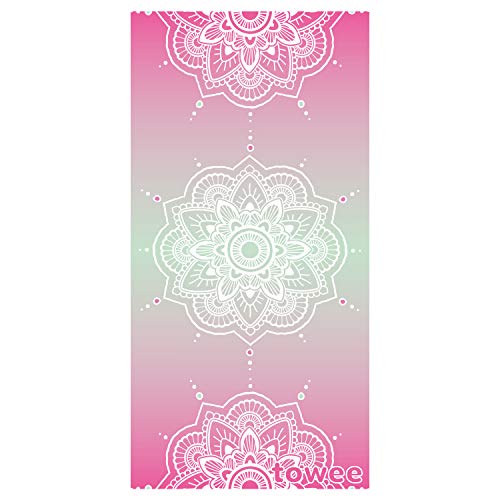 Towee praktische mikrofaser Handtücher - Schnelltrocknendes Microfaserhandtuch - Mikrofaser Reisehandtuch mit Motiv - Perfektes Strandhandtuch für Fitness und Outdoor, 80 x 160 cm (Mandala) von Towee